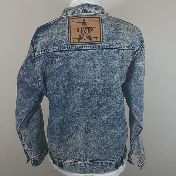 No Excuses Women's Vtg Acid Stone Wash Jean Jacket - Picture 8 of 15